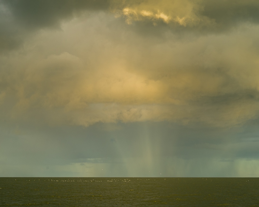 Rain over the Curonian Lagoon.