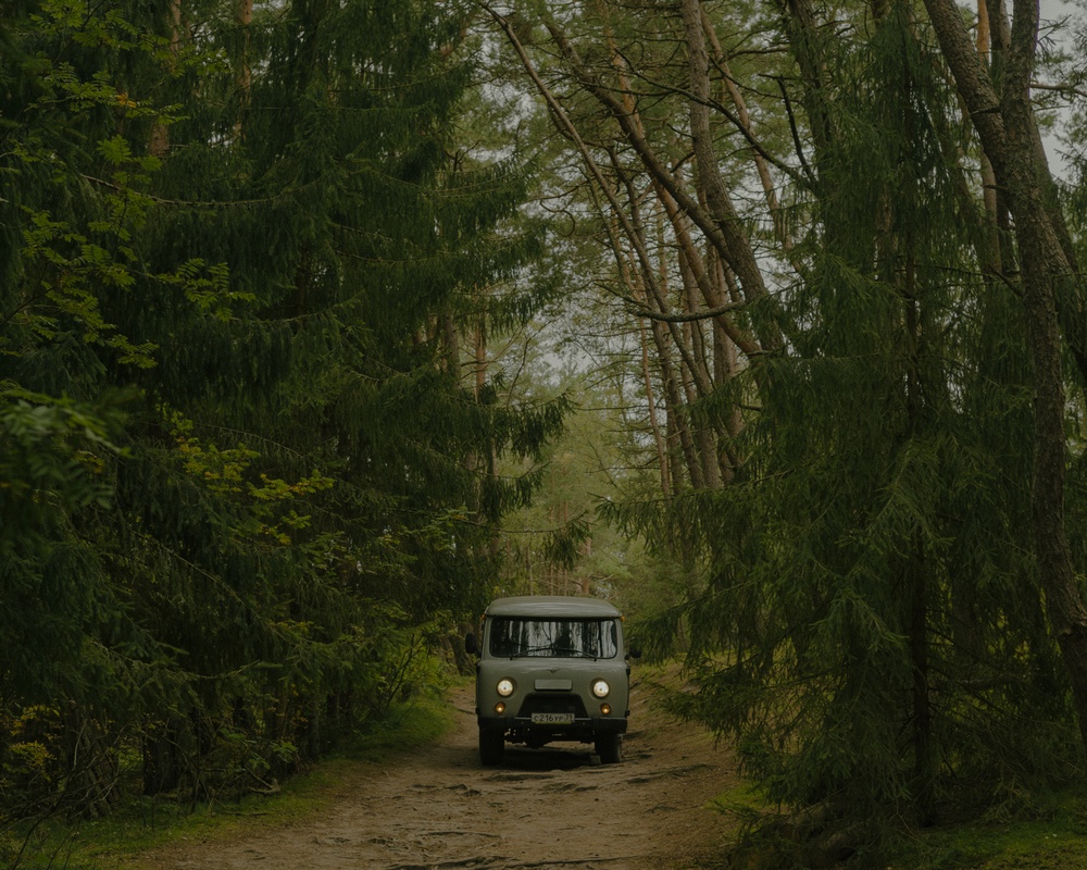A UAZ “Bukhanka” — the main vehicle of the national park’s forestry service.